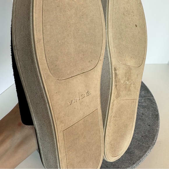 Vince Walford Leather Suede Black White Sole Slides Sandals 9 - Picture 10 of 12